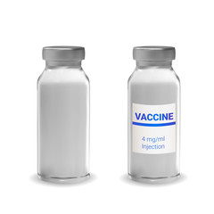 Realistic 3d glass ampoules with medicine. Vaccine injection. corona virus infection, novel coronavirus disease 2019, COVID-19,nCoV 2019. Vector illustration.