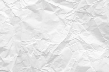 White crumpled paper abstract background texture
