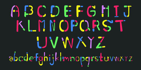 vector illustration of colorfull fonts.