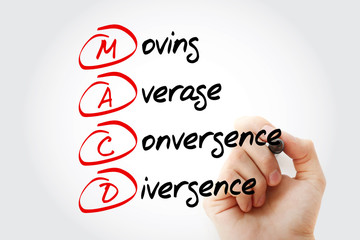 Fototapeta premium MACD - Moving Average Convergence Divergence, business concept background
