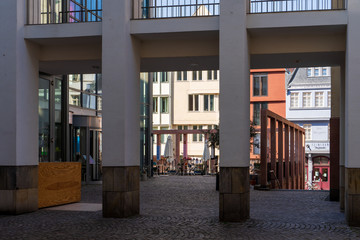 FRANKFURT, GERMANY, NOVEMBER 14, 2014: Detail of the schirn kunsthall cultural centre in german city frankfurt.