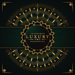 
Luxury ornamental mandala design background  with golden arabesque pattern arabic islamic east style