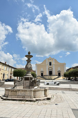 Images  of the square of Cerreto Sannita, a village in the province of Benevento in Italy