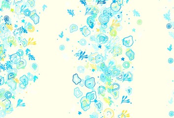Fototapeta na wymiar Light Blue, Yellow vector template with chaotic shapes.