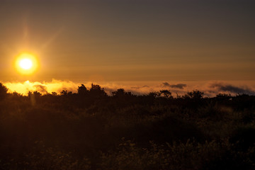 sunset in the mountains