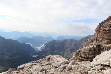 Mountain alps panorama in Brenta Dolomites, Italy
