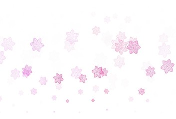 Light Pink, Red vector doodle background with flowers.
