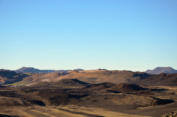 Obraz premium Hverfjall hills landscape in Iceland