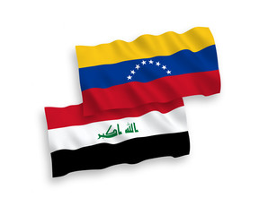 Flags of Venezuela and Iraq on a white background