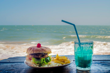 tropical cocktail on the beach