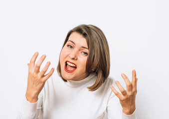 Angry screaming woman