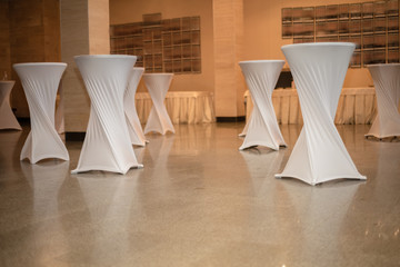 High round table for banquets and parties