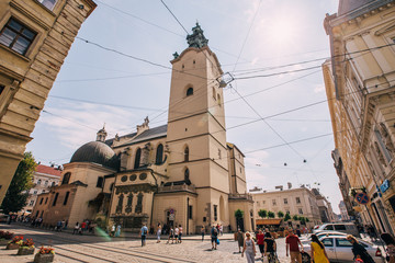 LVIV, UKRAINE. Latin Cathedral in Lviv.