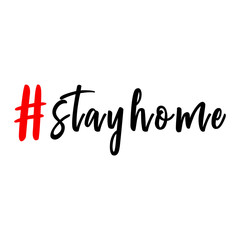 stay home hashtag sign vector