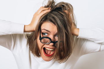 Angry screaming woman