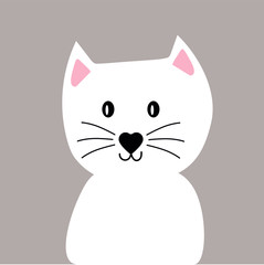 Cute Animal Face, logo, vector illustration