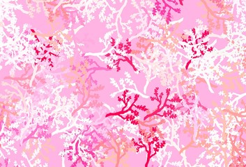 Obraz na płótnie Canvas Light Red vector doodle background with sakura.