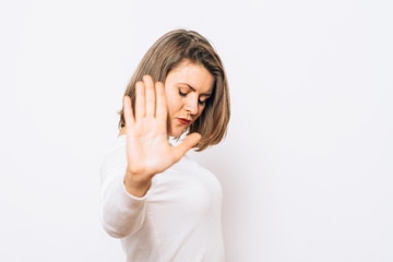 Stop gesture girl