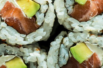 Close up sushi in plate