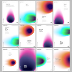 A4 brochure layout of covers design templates for flyer leaflet, A4 brochure design, report, presentation, magazine cover, book design. Abstract blur shapes with iridescent colors soft effect gradient