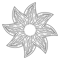 Abstract vector flower,. line art