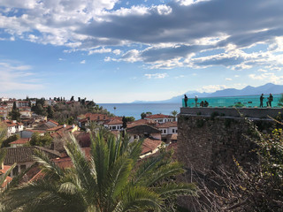 Fototapeta na wymiar Panoramic view of the old city of Antalya Kaleici Turkey