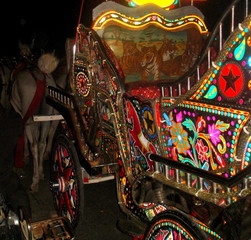 colorful horse cart