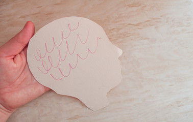 Hand holds the brain. World Brain Tumor Day. Brain cancer	