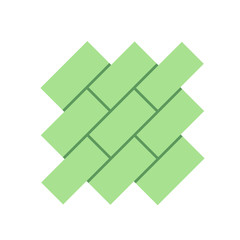 Block paving vector icon or brick paving. Architectural material for exterior. Construction or lay on ground at outdoor to create road, street, pavement, sidewalk, floor, path, footpath and walkway.