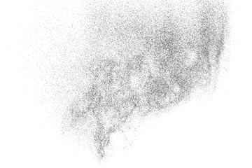 Fototapeta premium Black grainy texture isolated on white background. Dust overlay. Dark noise granules. Digitally generated image. Vector design elements. Illustration, Eps 10.
