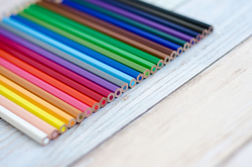 Fototapeta premium color pencils on white background