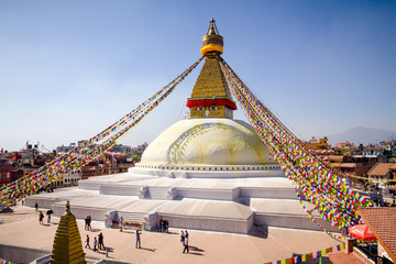 Boudhanath stupa in Kathmandu, Nepal - obrazy, fototapety, plakaty