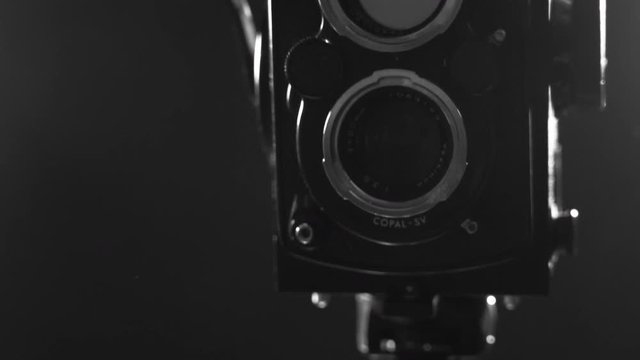old camera on dark background
