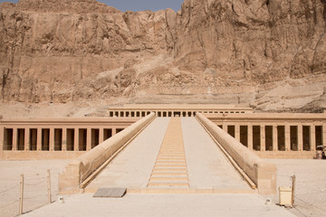 Temple of Hatshepsut, in the Deir el Bahari complex, on the west bank of the Nile River, near the...