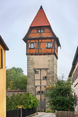 Naklejka premium Bauerlinsturm tower, Dinkelsbuhl, Bavaria, Germany