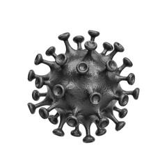 Coronavirus concept. Black virus isolated on white