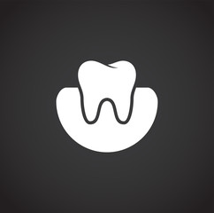 Tooth related icon on background for graphic and web design. Creative illustration concept symbol for web or mobile app
