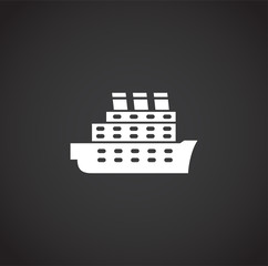 Ship related icon on background for graphic and web design. Creative illustration concept symbol for web or mobile app