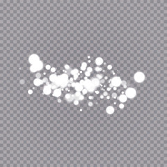 Glowing light effect with many glitter particles isolated on transparent background. Vector starry cloud with dust. Magic christmas decoration