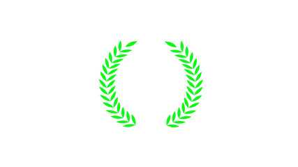 Green wheat icon on white background,wreath icon,New wheat