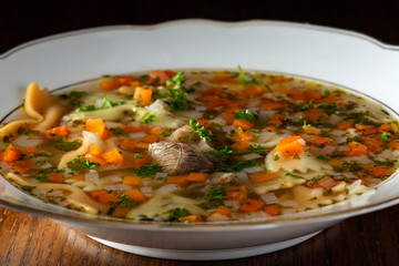 Beef soup with vegetables