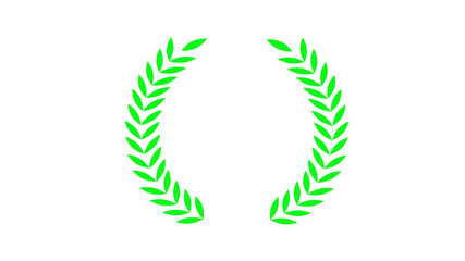 Obraz premium Green wheat icon on white background,wreath icon,New wheat
