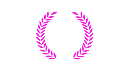 Obraz premium Amazing pink color wheat icon on white background,wreath icon