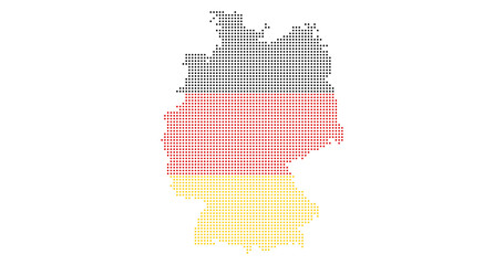 Germany country map backgraund made from halftone dot pattern, Flag concept. Vector illustration isolated on white background