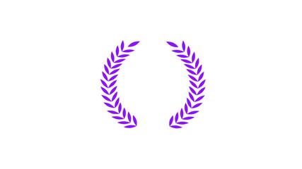 Obraz premium Purple wheat icon on white background,wreath icon,