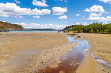 Monastiri beach during spring on the island of Paros. Cyclades, Greece