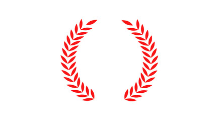 Obraz premium Red wheat icon on white background,red wheat icon,wreath icon