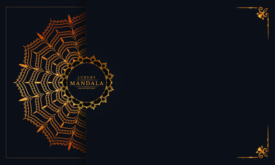 
Luxury ornamental mandala design background  with golden 
arabesque pattern arabic islamic east style