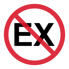 Explosive EX icon, danger symbol isolated on white background. Vector hazard sign