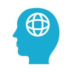 profile with sphere mental health silhouette style icon